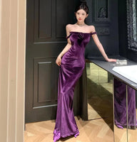 Luxurious velvet long dress for women