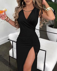 Women's Dress Drawstring High Slit Bodycon