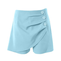 Women Summer Shorts High Waist Asymmetric