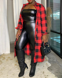 Women Spring Autumn Fashion jackets Plaid Print