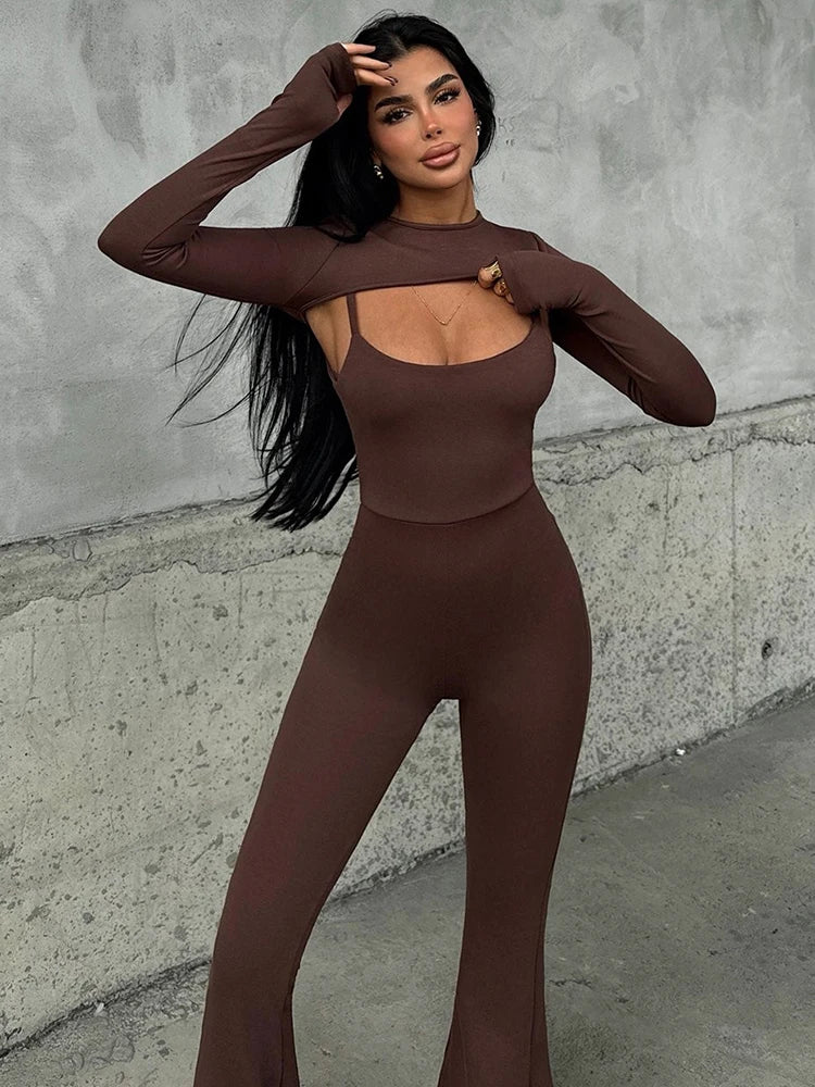 Mozision Sexy Hollow Out Jumpsuits Sets