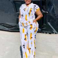 Women’s fashion 2-piece pants and blouse set