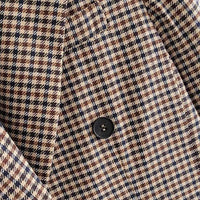 Women'S Blazers & Suit Jackets Solid Double Breasted Suit Long Sleeve Work 0Ffice Cardigan Vintage Plaid Print Blazer Lapel Slim Coat