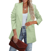 Blazer Jackets for Women plus Size Casual Open Front Suit Coats Long Sleeve Lapel Collar Work Office Cardigans, Green, XXXL