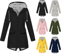 Rain Jackets for Women Waterproof Lightweight plus Size Hooded Windbreaker Oversized Hoodie with Pockets for Outdoor