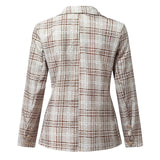 Vintage Plaid Tweed Trench Coat Women'S Elegant Slim Fit Blazer Work Office Short Blazer Jacket Coat 2025 Clearance on Sale S.M.L.XL.XXL