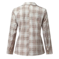 Vintage Plaid Tweed Trench Coat Women'S Elegant Slim Fit Blazer Work Office Short Blazer Jacket Coat 2025 Clearance on Sale S.M.L.XL.XXL