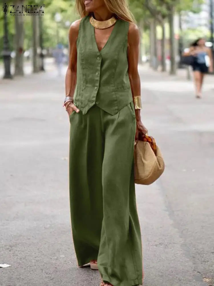 2-piece outfit with long sleeve blouse and pants