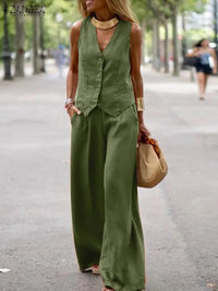 2-piece outfit with long sleeve blouse and pants