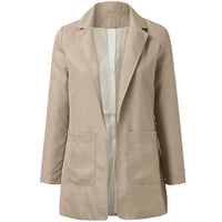 Womens Blazer Coat Fall Open Front Blazers Formal Work Jacket Solid Color Business Office Jackets with Pockets