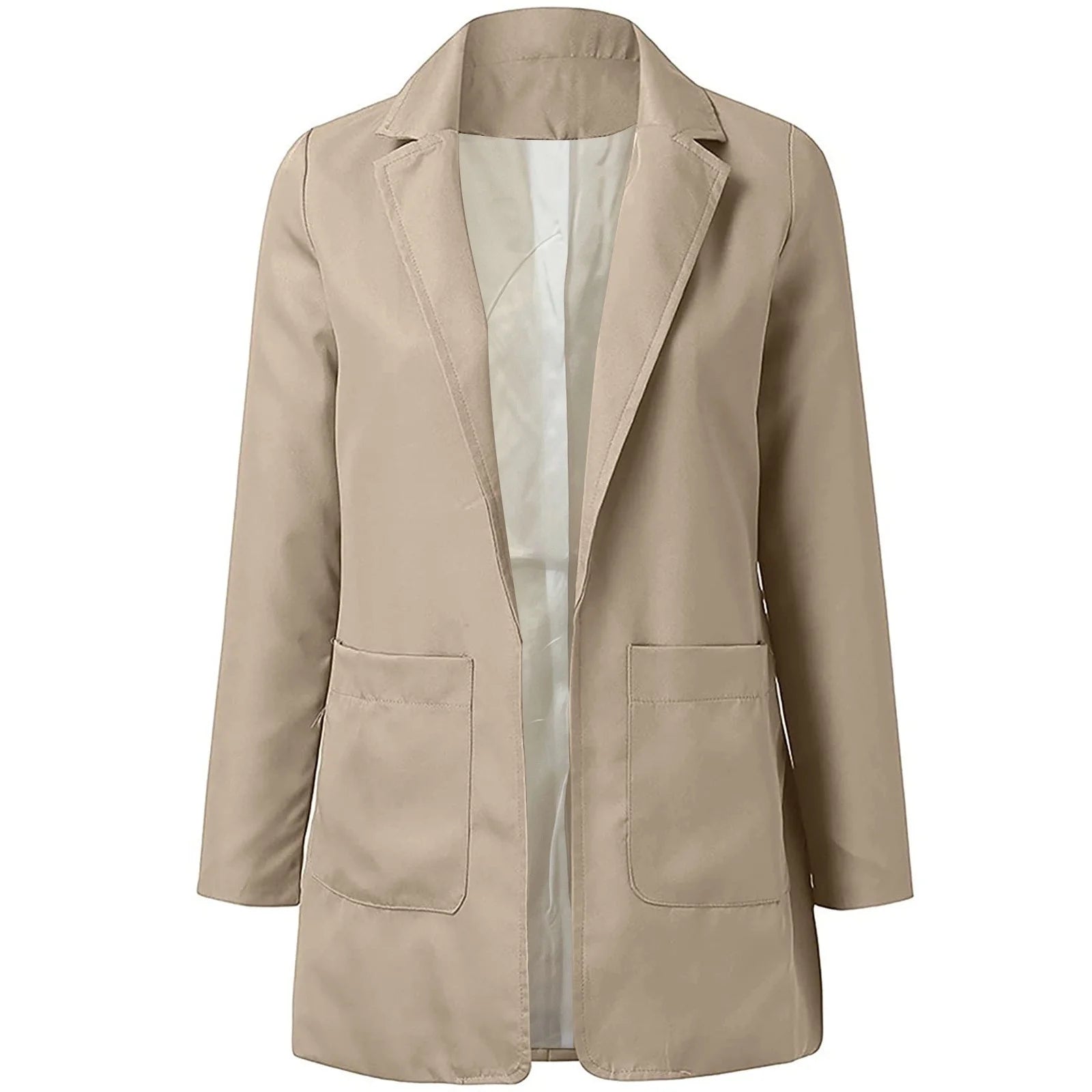 Womens Blazer Coat Fall Open Front Blazers Formal Work Jacket Solid Color Business Office Jackets with Pockets