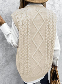 Women V Neck Sleeveless Oversized Sweater Vest Casual Loose Cable Knit Sweaters Tank Pullover Fall Winter Outfits