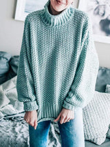Women'S Turtleneck Sweaters Slouchy Batwing Sleeve Chunky Knit Oversized Pullover Tops