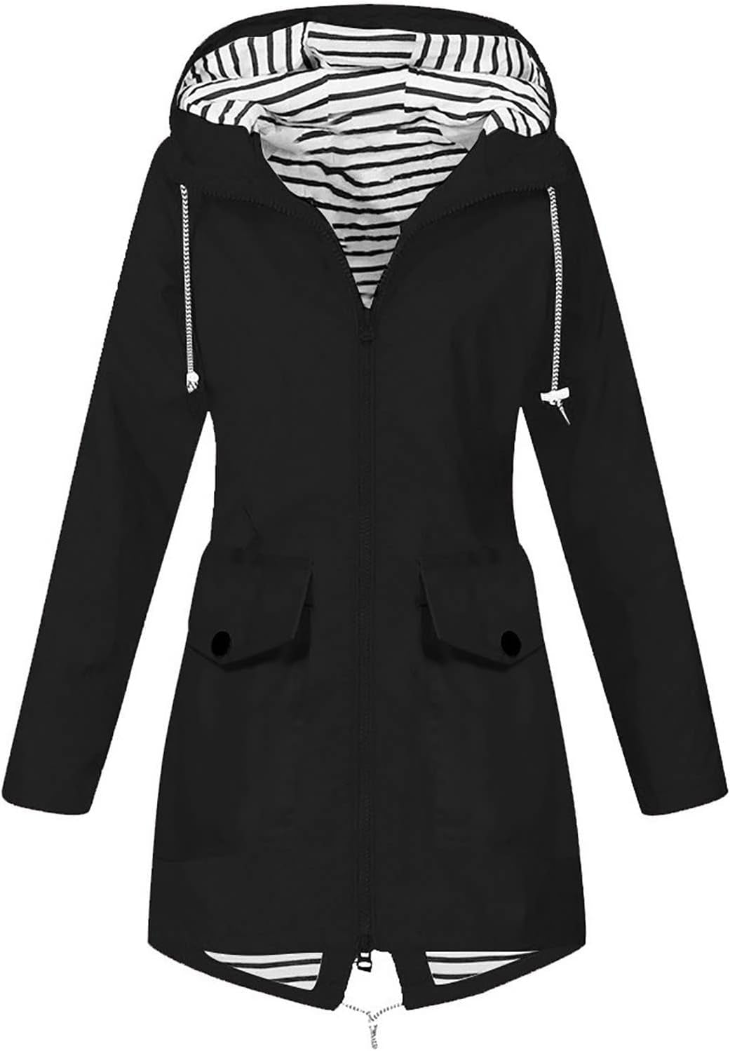 Rain Jackets for Women Waterproof Lightweight plus Size Hooded Windbreaker Oversized Hoodie with Pockets for Outdoor