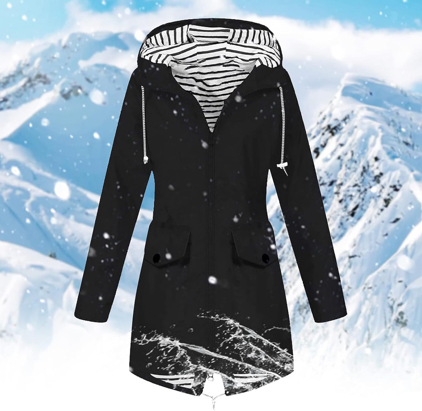 Rain Jackets for Women Waterproof Lightweight plus Size Hooded Windbreaker Oversized Hoodie with Pockets for Outdoor