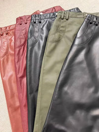 Autumn winter leather fashion skirt