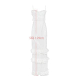 Back view of Oligai white midi dress