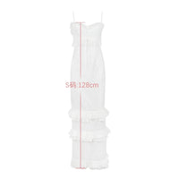 Back view of Oligai white midi dress