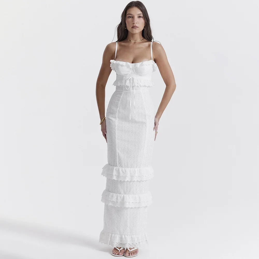 Chic garden party dress white