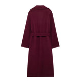 Cozy double-breasted wool coat outfit