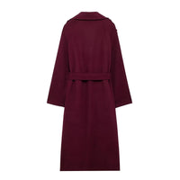 Cozy double-breasted wool coat outfit