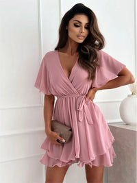 Cross back mini party dress