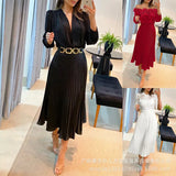 Elegant black satin dress for spring