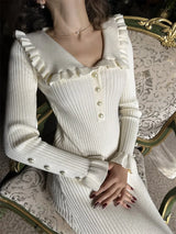 Feminine high-waist bohemian dress
