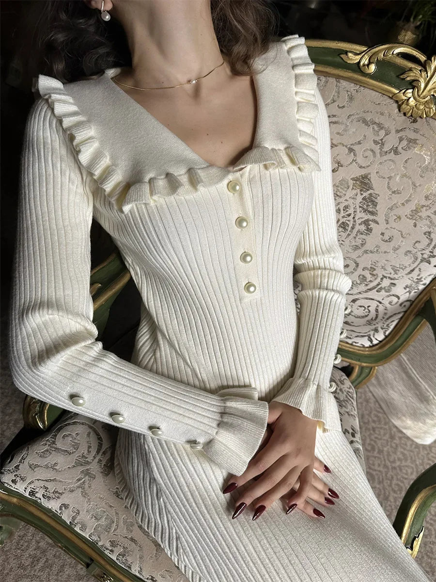 Feminine high-waist bohemian dress