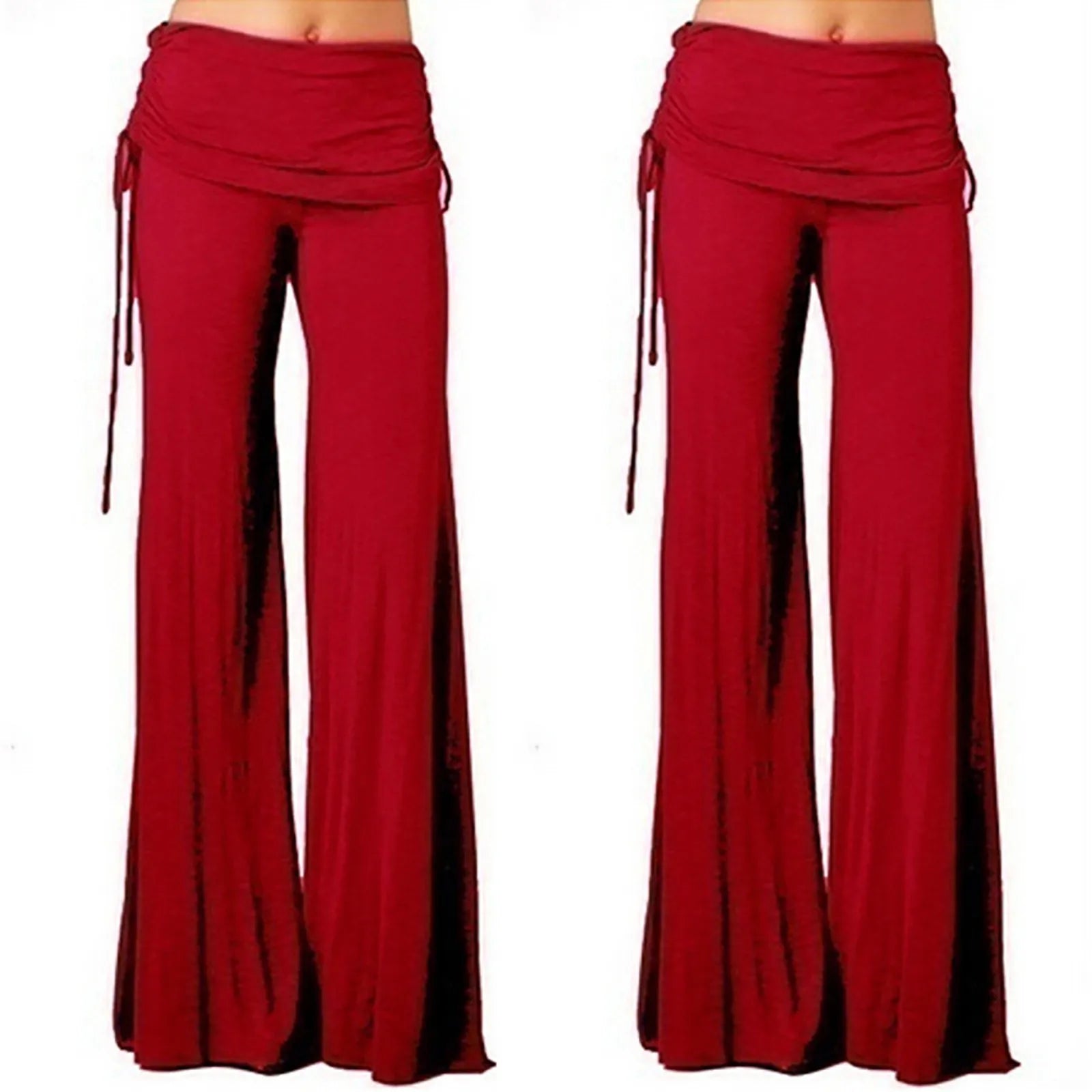 Flare fit stretch trousers close-up