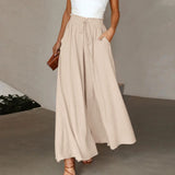 Flowing chiffon wide-leg pants side view