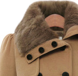 Women's Winter Slim Long Wool Sherpa Coat Double