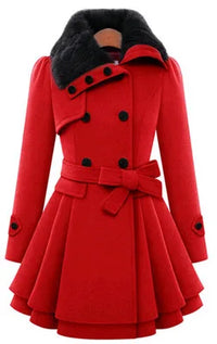 Women's Winter Slim Long Wool Sherpa Coat Double