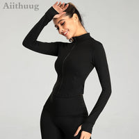 Women Full Zip-up Yoga Top Workout Running Jackets