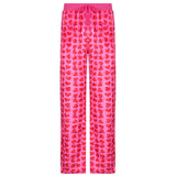 Women Pink Heart Print Velvet Crop