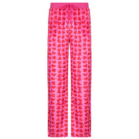 Women Pink Heart Print Velvet Crop