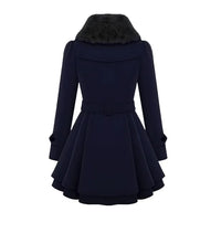 Women's Winter Slim Long Wool Sherpa Coat Double