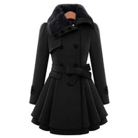 Women's Winter Slim Long Wool Sherpa Coat Double