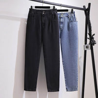 Spring Autumn Loose High Waist Slim Jeans