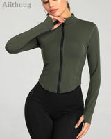 Women Full Zip-up Yoga Top Workout Running Jackets