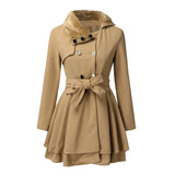 Women's Winter Slim Long Wool Sherpa Coat Double