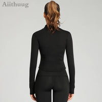Women Full Zip-up Yoga Top Workout Running Jackets