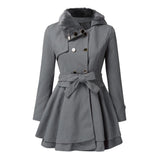 Women's Winter Slim Long Wool Sherpa Coat Double