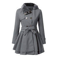 Women's Winter Slim Long Wool Sherpa Coat Double