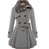 Women's Winter Slim Long Wool Sherpa Coat Double