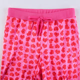 Women Pink Heart Print Velvet Crop