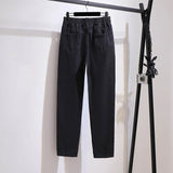 Spring Autumn Loose High Waist Slim Jeans