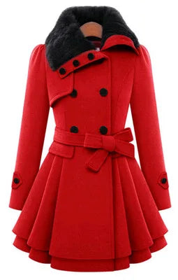 Women's Winter Slim Long Wool Sherpa Coat Double