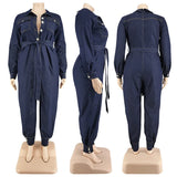 Streetwear Women Plus Size Denim Jumpsuits