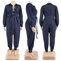 Streetwear Women Plus Size Denim Jumpsuits